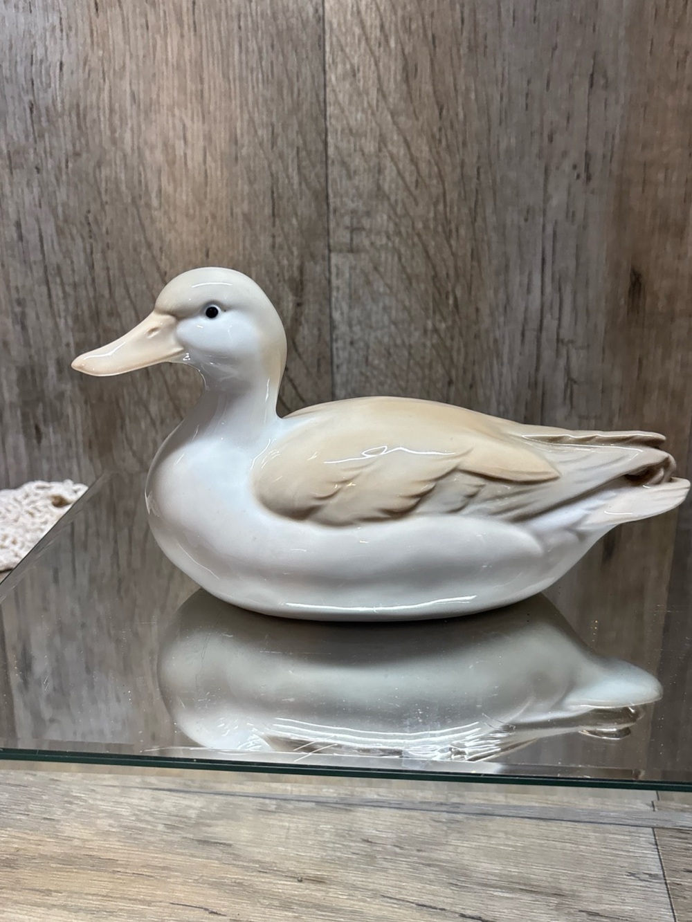 Vintage Otagiri Porcelain Duck Porcelain Figurine 8" Made in Japan Elegant